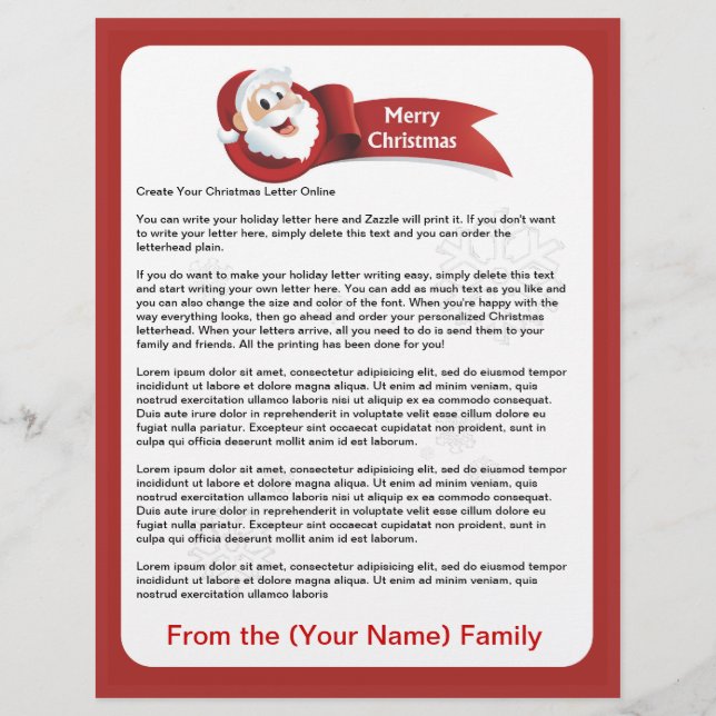 Create Your Christmas Letter Online (Front)
