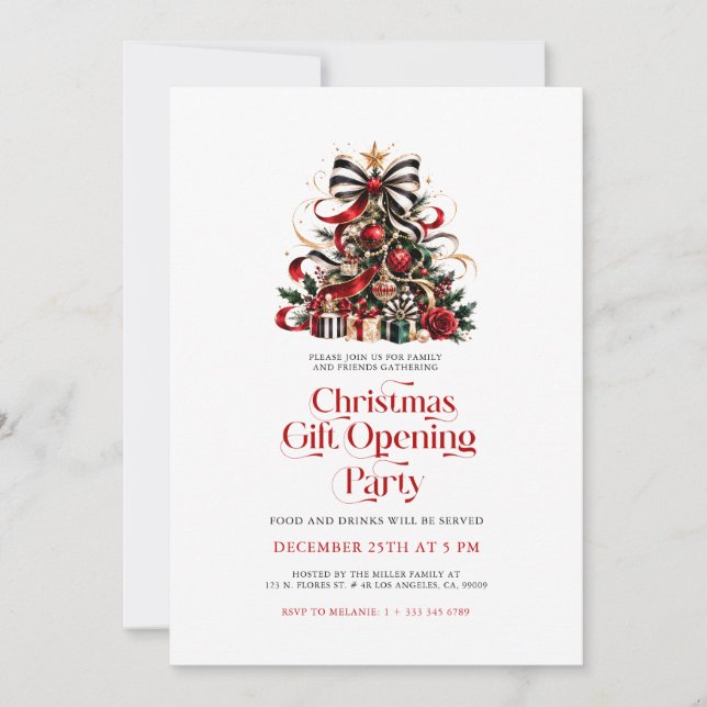 Create Your Christmas Present Exchang Party Invite (Front)