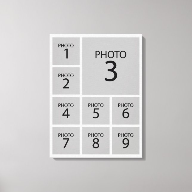 Create your collage Personalised  template 9 PHOTO Canvas Print (Front)