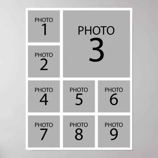 Create your collage Personalised  template 9 PHOTO Poster (Front)