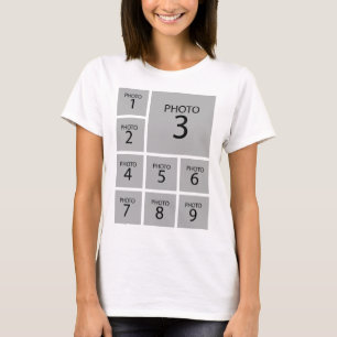 Create your collage Personalised template 9 PHOTO T-Shirt