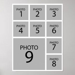Create your collage Personalized  template 9 PHOTO Poster