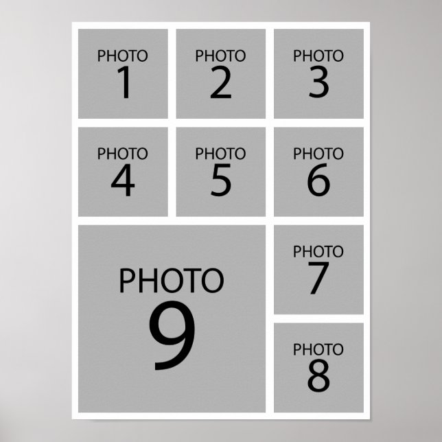 Create your collage Personalized  template 9 PHOTO Poster (Front)