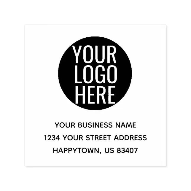 Create Your Company Logo Address Self-inking Stamp | Zazzle