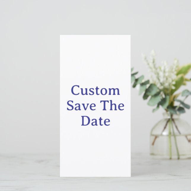 Create Your Custom 8" x 4" Save The Date Flat Card (Standing Front)