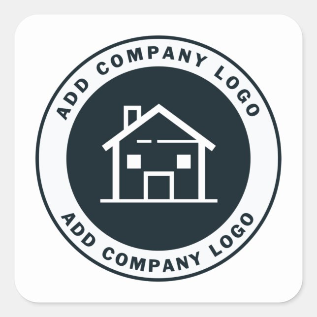 Create Your Custom Business Logo Company Manager Square Sticker (Front)