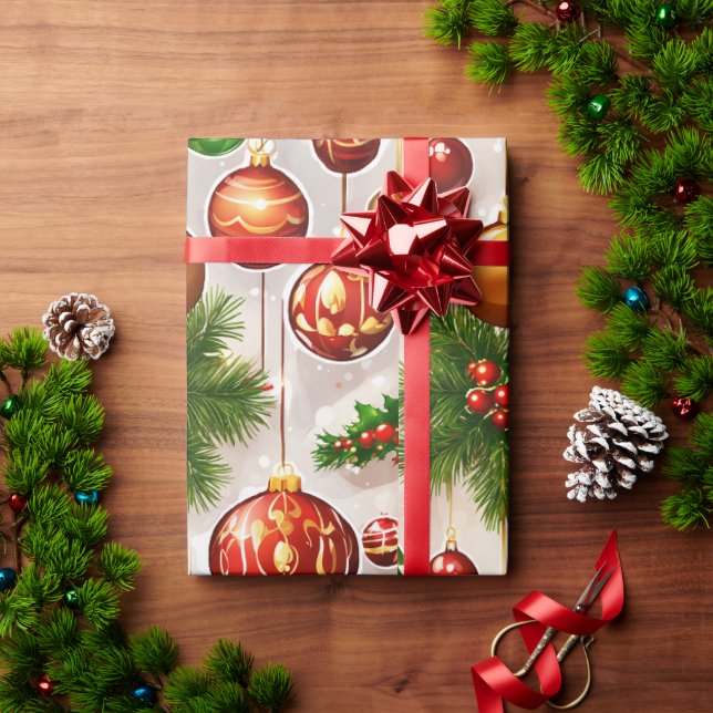 "Create Your Custom Christmas Wrapping Paper" Wrapping Paper (Holiday Gift)