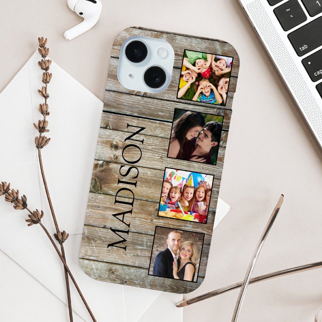 Create Your Custom Photo Collage Rustic Farmhouse Case-Mate iPhone Case (Creator Uploaded)