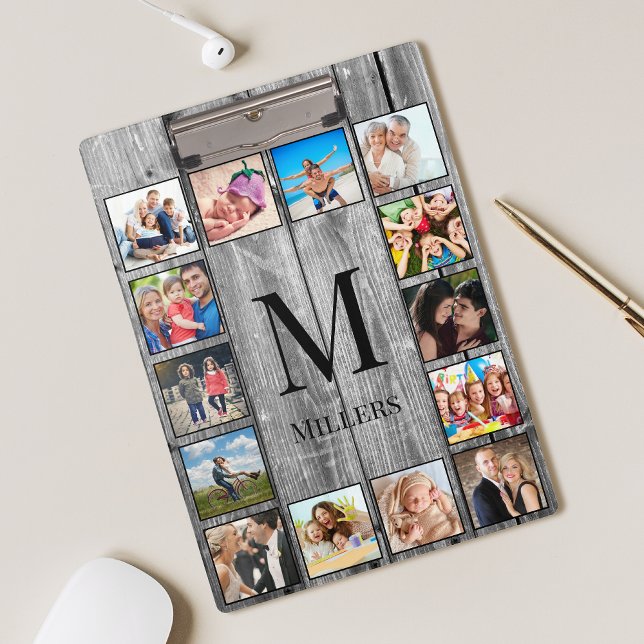 Create Your Custom Photo Collage Rustic Farmhouse Clipboard (Creator Uploaded)