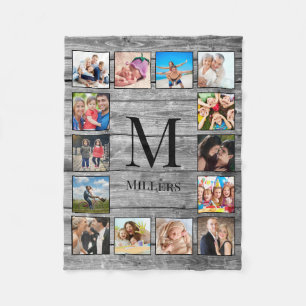 Create Your Custom Photo Collage Rustic Farmhouse Fleece Blanket