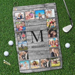 Create Your Custom Photo Collage Rustic Farmhouse Golf Towel