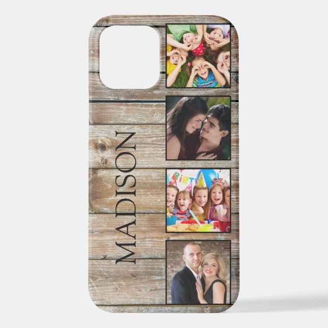 Create Your Custom Photo Collage Rustic Farmhouse iPhone Case (Back)