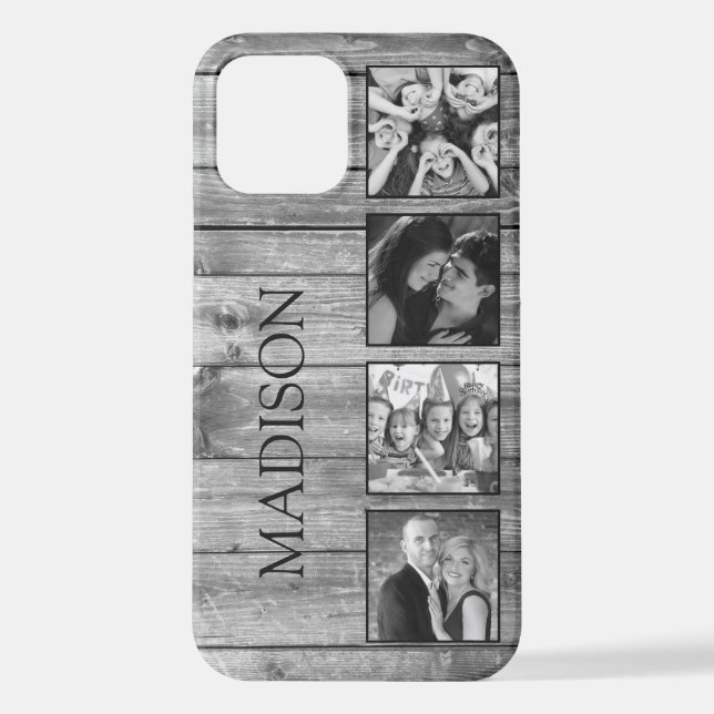 Create Your Custom Photo Collage Rustic Farmhouse iPhone Case (Back)