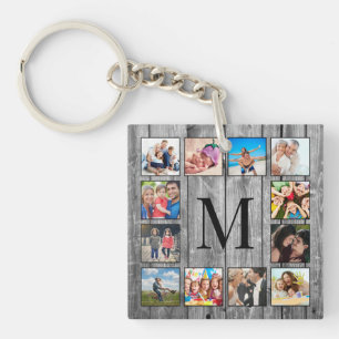 Create Your Custom Photo Collage Rustic Farmhouse  Key Ring