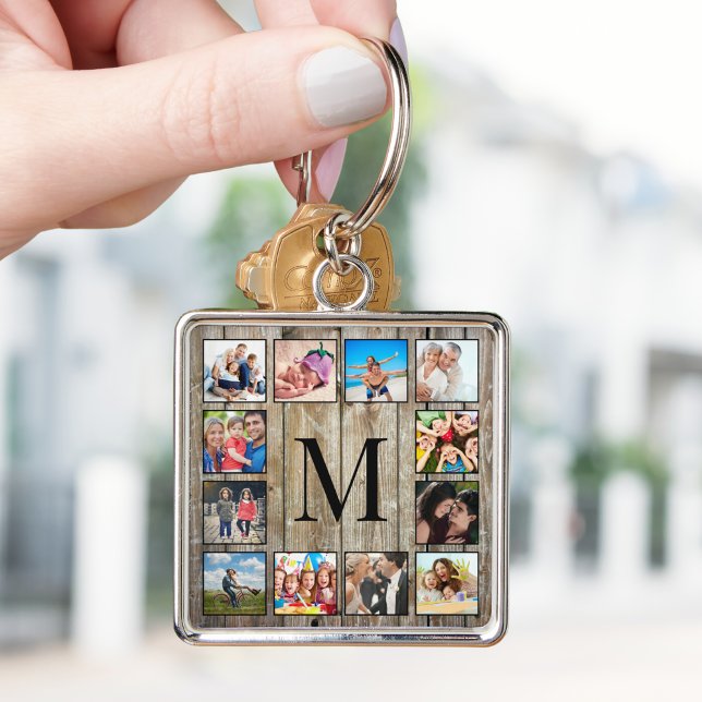 Create Your Custom Photo Collage Rustic Farmhouse Key Ring (Creator Uploaded)