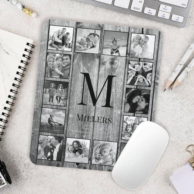 Create Your Custom Photo Collage Rustic Farmhouse Mouse Mat (Creator Uploaded)