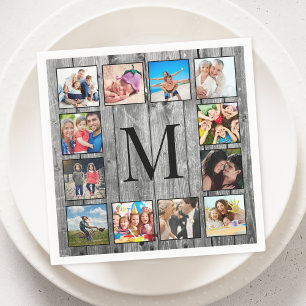 Create Your Custom Photo Collage Rustic Farmhouse Napkin