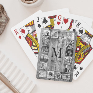 Create Your Custom Photo Collage Rustic Farmhouse Playing Cards