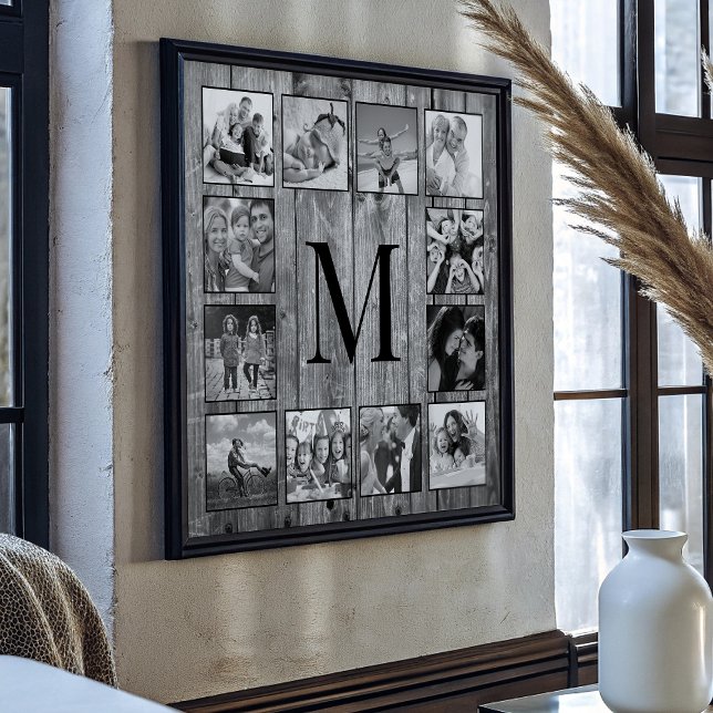 Create Your Custom Photo Collage Rustic Farmhouse Poster (Creator Uploaded)