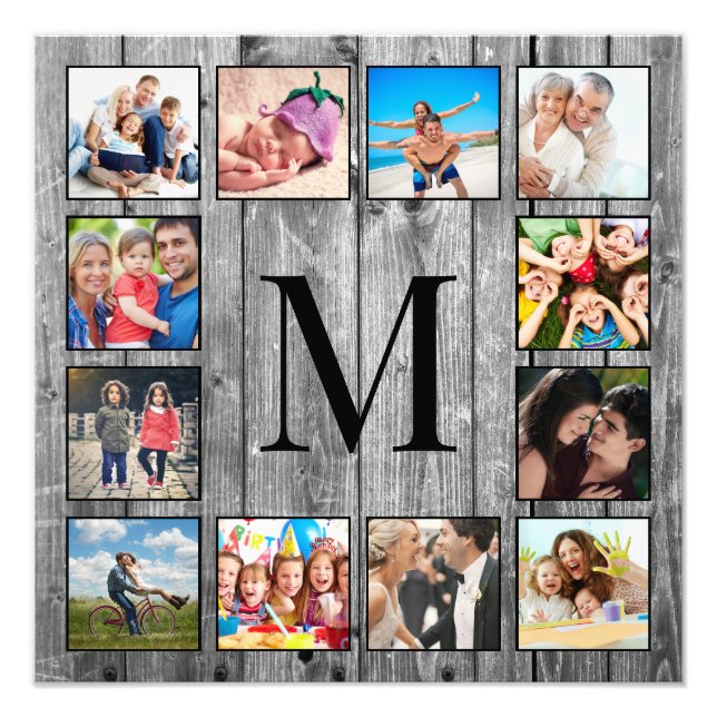 Create Your Custom Photo Collage Rustic Farmhouse Print (Front)