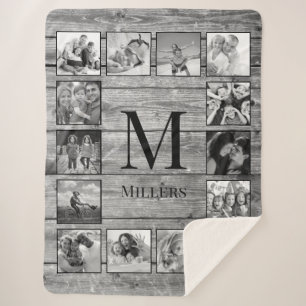 Create Your Custom Photo Collage Rustic Farmhouse Sherpa Blanket