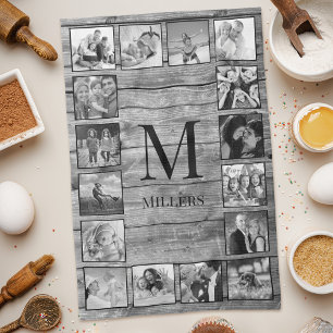 Create Your Custom Photo Collage Rustic Farmhouse Tea Towel