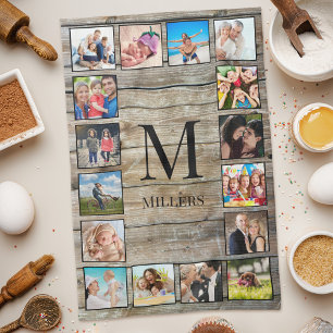 Create Your Custom Photo Collage Rustic Farmhouse Tea Towel