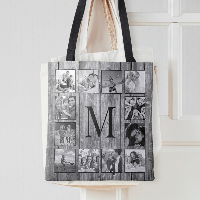 Create Your Custom Photo Collage Rustic Farmhouse Tote Bag (Creator Uploaded)