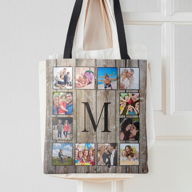 Create Your Custom Photo Collage Rustic Farmhouse Tote Bag (Creator Uploaded)