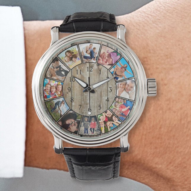 Create Your Custom Photo Collage Rustic Farmhouse Watch (Creator Uploaded)
