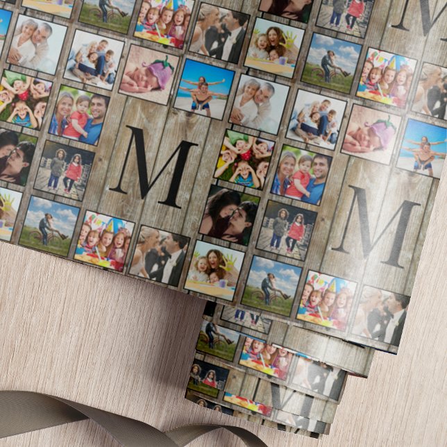 Create Your Custom Photo Collage Rustic Farmhouse Wrapping Paper (Creator Uploaded)