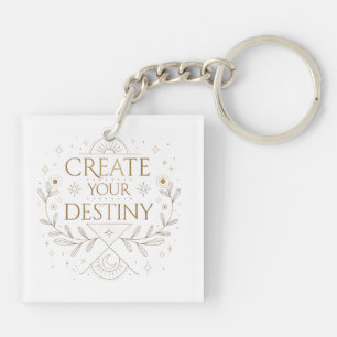 Create Your Destiny Elegant Minimalist Key Ring
