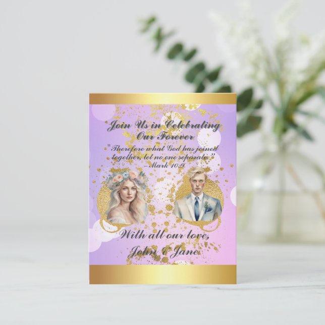 Create Your Dream Wedding Cards: Fully Editable &  Holiday Card (Standing Front)