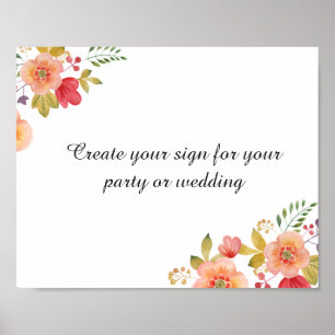 create your floral wedding sign or party sign