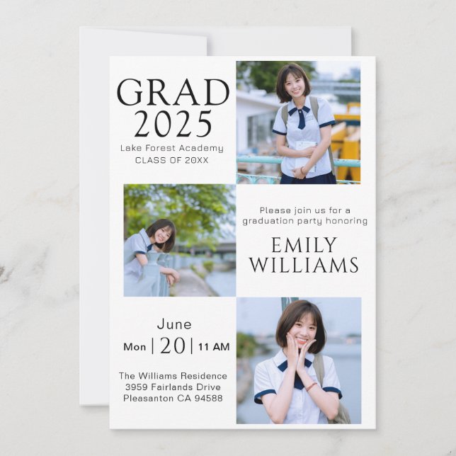Create Your Grad 2025 Invitation– Unique & Stylish Invitation (Front)