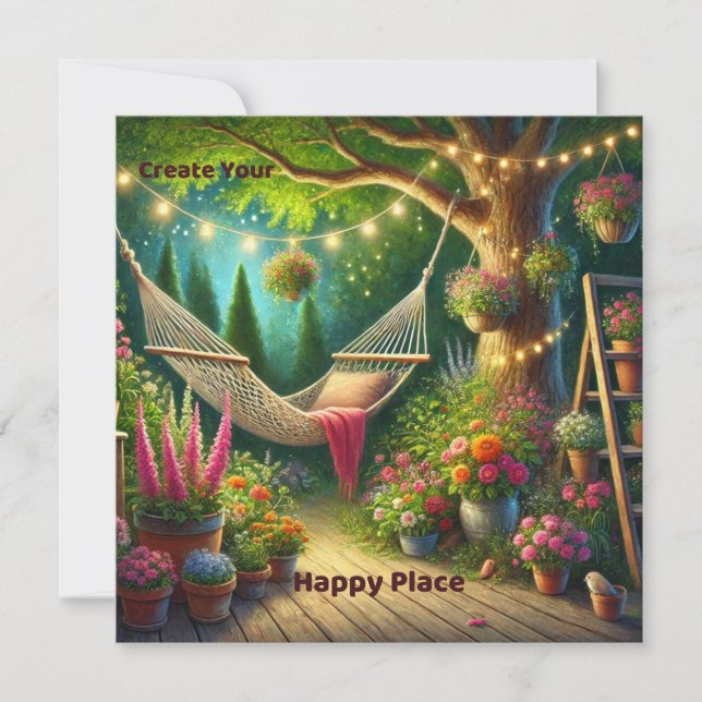 Create Your Happy Place Flat Card (Front)