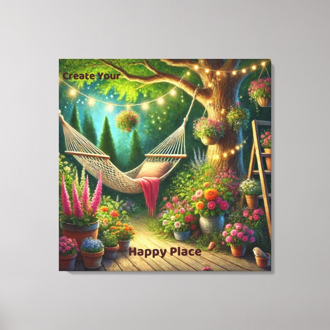 Create Your Happy Place - Tranquil Nature Canvas Print (Front)