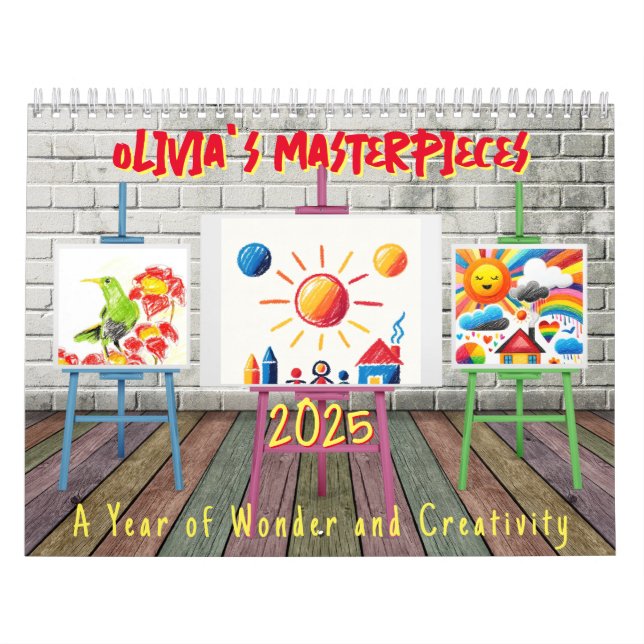 Create Your Kids' Art Personalised Photo 2025 Calendar (Cover)