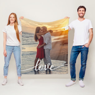 Create Your Love Romantic Photo Fleece Blanket
