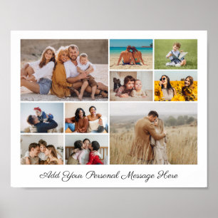 Create Your Own 10 Photo Collage Add Your Greeting Poster