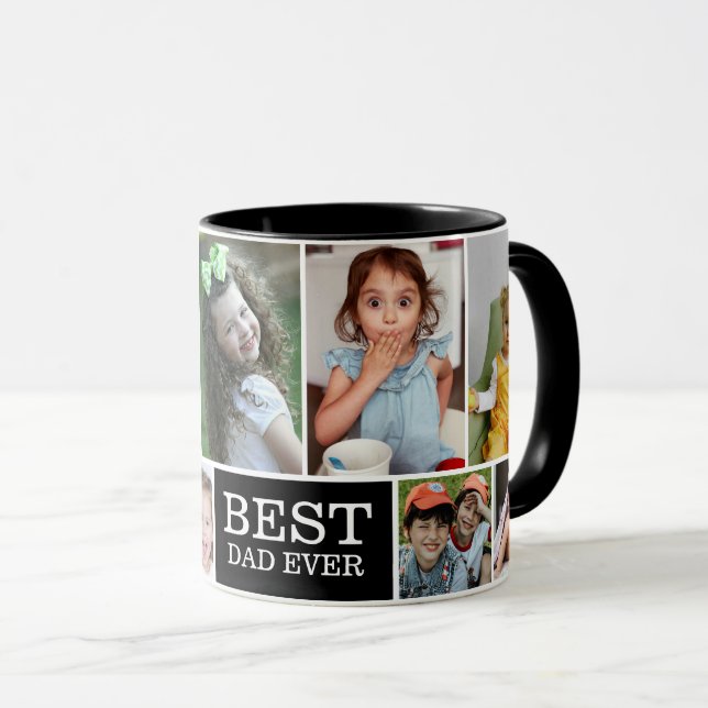 Create Your Own 10 Photo Collage Best Dad Ever Mug (Front Right)