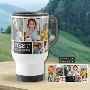 Create Your Own 10 Photo Collage Best Mum Ever Travel Mug