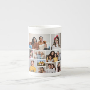 Create Your Own 10 Photo Collage Bone China Mug