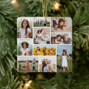 Create Your Own 10 Photo Collage Ceramic Ornament