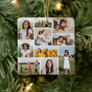 Create Your Own 10 Photo Collage Ceramic Ornament