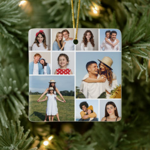 Create Your Own 10 Photo Collage Ceramic Ornament