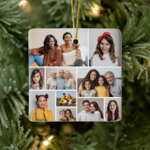 Create Your Own 10 Photo Collage Ceramic Ornament