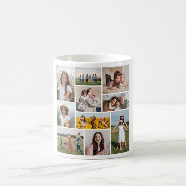 Create Your Own 10 Photo Collage Coffee Mug (Center)
