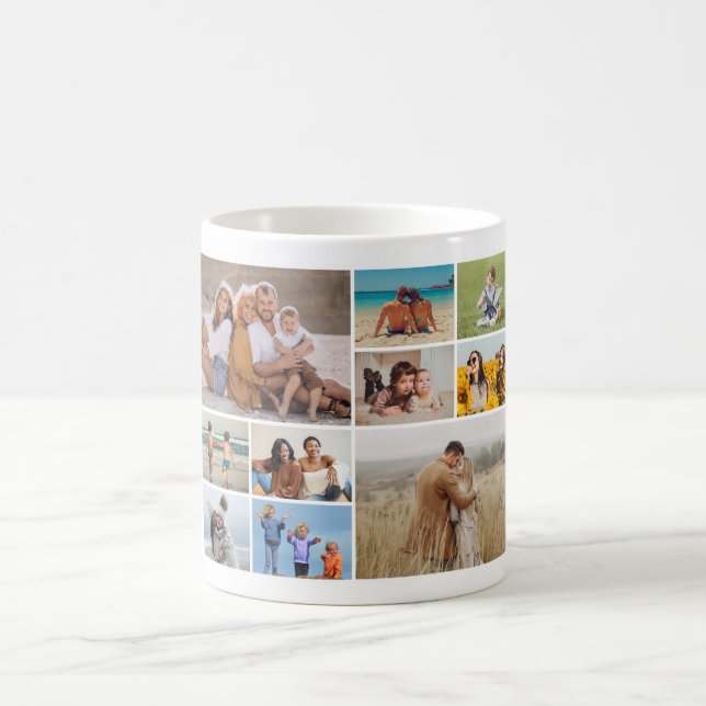 Create Your Own 10 Photo Collage Coffee Mug (Center)