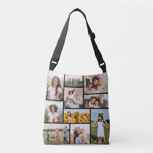 Create Your Own 10 Photo Collage Crossbody Bag (Front)